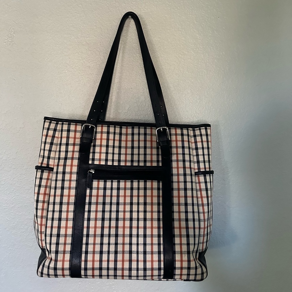 Jack Georges leather and fabric laptop bag.